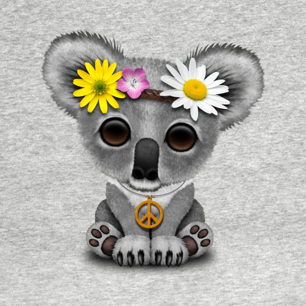 Cute Baby Koala Hippie by jeffbartels